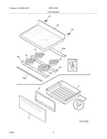 07 - Top / Drawer parts for White Westinghouse Range WEF361ESA from AppliancePartsPros.com