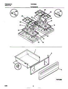 05 - Top / Drawer parts for Frigidaire Range WGF355BAWE from AppliancePartsPros.com