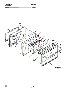 06 - Door parts for Frigidaire Range WGF355BAWE from AppliancePartsPros.com