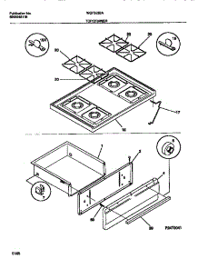 06 - Top / Drawer parts for Frigidaire Range WGF353BAWA from AppliancePartsPros.com