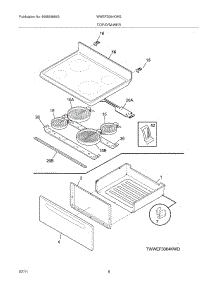 07 - Top / Drawer parts for White Westinghouse Range WWEF3004KWG from AppliancePartsPros.com