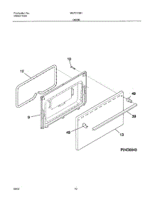 11 - Door parts for White Westinghouse Range WLF311SHWB from AppliancePartsPros.com