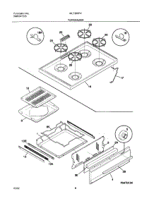 09 - Top / Drawer parts for White Westinghouse Range WLF303PHDB from AppliancePartsPros.com