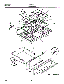 05 - Top / Drawer parts for Frigidaire Range WGF357CBSB from AppliancePartsPros.com