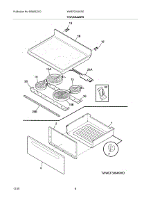 07 - Top / Drawer parts for White Westinghouse Range WWEF3004KWE from AppliancePartsPros.com