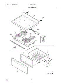 07 - Top / Drawer parts for White Westinghouse Range WWEF3004KWA from AppliancePartsPros.com