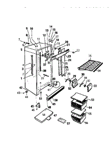 03 - Cabinet, Shelves, Divider, Fan Asse parts for Frigidaire Refrigerator RA186GCV1 from AppliancePartsPros.com