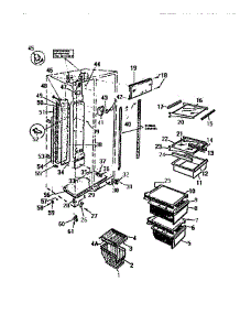 04 - Evaporator, Shelves, Crisper Pans parts for Frigidaire Refrigerator RS229GCV2 from AppliancePartsPros.com