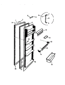 03 - Refrigerator Door parts for Frigidaire Refrigerator RS192GCW2 from AppliancePartsPros.com