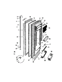 03 - Refrigerator Door Assembly parts for Frigidaire Refrigerator RS259ESV1 from AppliancePartsPros.com
