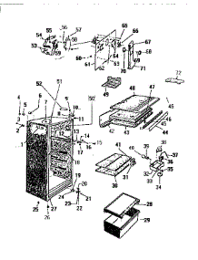 03 - Cabinet, Shelves, Divider, Fan Asse parts for Frigidaire Refrigerator RT153HCW0 from AppliancePartsPros.com