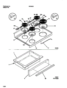 04 - Top / Drawer parts for Frigidaire Range KF350GDW8 from AppliancePartsPros.com