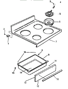 03 - Top, Drawer parts for Frigidaire Range KF440GDD2 from AppliancePartsPros.com