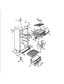 03 - Cabinet, Shelves, Divider, Fan Asse parts for Frigidaire Refrigerator RT193GCF3 from AppliancePartsPros.com