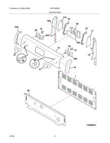 03 - Backguard parts for White Westinghouse Range WEF350ESA from AppliancePartsPros.com