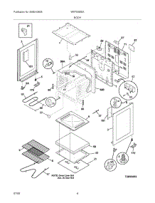 05 - Body parts for White Westinghouse Range WEF350ESA from AppliancePartsPros.com
