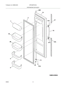 05 - Refrigerator Door parts for White Westinghouse Refrigerator WRS23MF5ASU from AppliancePartsPros.com