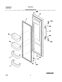 05 - Refrigerator Door parts for White Westinghouse Refrigerator WRS23W0AW3 from AppliancePartsPros.com