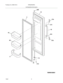 05 - Refrigerator Door parts for White Westinghouse Refrigerator WRS23W0AWD from AppliancePartsPros.com