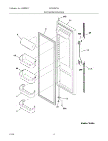 05 - Refrigerator Door parts for White Westinghouse Refrigerator WRS26MF5ASZ from AppliancePartsPros.com