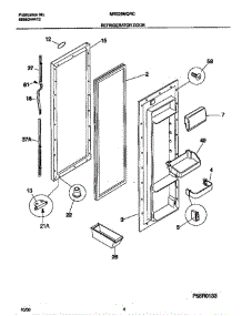 White-Westinghouse White-Westinghouse / Refrigerator - P5995344412 Refrigerator Door parts for White Westinghouse Refrigerator WRS20MQRCD0 from AppliancePartsPros.com