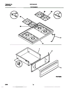 05 - Top / Drawer parts for Frigidaire Range WGF353CASC from AppliancePartsPros.com
