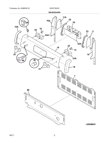 03 - Backguard parts for White Westinghouse Range WWEF3005KWD from AppliancePartsPros.com