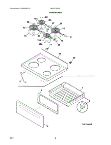 07 - Top / Drawer parts for White Westinghouse Range WWEF3005KWD from AppliancePartsPros.com