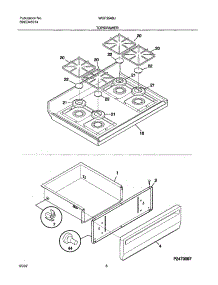 09 - Top / Drawer parts for White Westinghouse Range WGF354BJWA from AppliancePartsPros.com