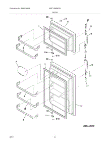 03 - Door parts for White Westinghouse Refrigerator WRT18MP6CSI from AppliancePartsPros.com