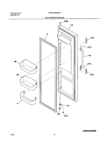 05 - Refrigerator Door parts for White Westinghouse Refrigerator WRS23W0AW8 from AppliancePartsPros.com