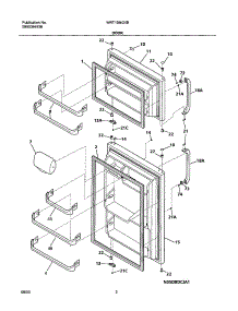 03 - Door parts for White Westinghouse Refrigerator WRT15MG4BQ0 from AppliancePartsPros.com