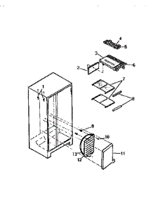 06 - Freezer Shelves, Water Tank parts for Frigidaire Refrigerator RS229GCD2 from AppliancePartsPros.com
