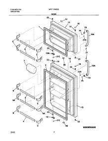 03 - Door parts for White Westinghouse Refrigerator WRT17MB3AQ1 from AppliancePartsPros.com