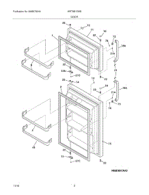 03 - Door parts for White Westinghouse Refrigerator WRT5B1EWB from AppliancePartsPros.com