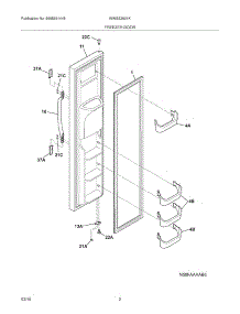 03 - Freezer Door parts for White Westinghouse Refrigerator WWSS2601KW3 from AppliancePartsPros.com
