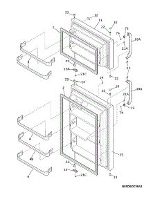 03 - Door parts for White Westinghouse Refrigerator WRT8A1EW0 from AppliancePartsPros.com