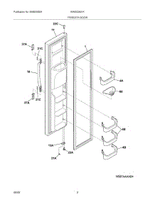 03 - Freezer Door parts for White Westinghouse Refrigerator WWSS2601KS1 from AppliancePartsPros.com
