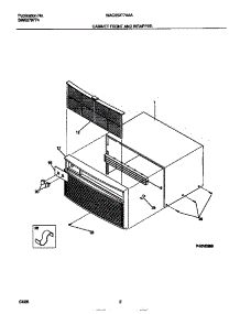 02 - Cabinet Front And Wrapper parts for Frigidaire Air Conditioner WAC052T7A2A from AppliancePartsPros.com
