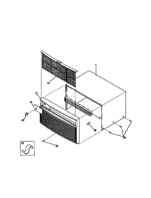 02 - Cabinet Front, Wrapper parts for Frigidaire Air Conditioner WAC052T7A6 from AppliancePartsPros.com