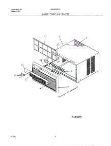03 - Cabinet Front & Wrapper parts for White Westinghouse Air Conditioner WAS250K2A1 from AppliancePartsPros.com