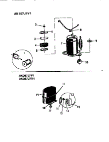 05 - Compressor parts for Frigidaire Air Conditioner AK067J7V1 from AppliancePartsPros.com