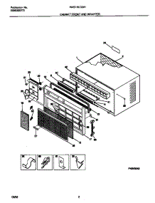 02 - Cabinet Front And Wrapper parts for Frigidaire Air Conditioner WAS18EG2A1 from AppliancePartsPros.com