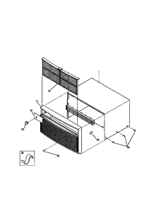 02 - Cabinet Front And Wrapper parts for Frigidaire Air Conditioner WAC051T7Z2 from AppliancePartsPros.com
