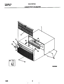 02 - Cabinet Front And Wrapper parts for Frigidaire Air Conditioner WAC073W7A5A from AppliancePartsPros.com
