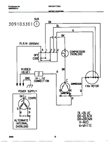 07 - Wiring Diagram parts for Frigidaire Air Conditioner WAC051T7Z2A from AppliancePartsPros.com