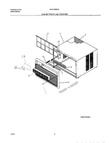 03 - Cabinet Front & Wrapper parts for White Westinghouse Air Conditioner WAS180K2A1 from AppliancePartsPros.com