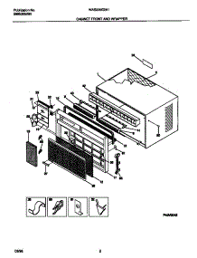 02 - Cabinet Front And Wrapper parts for Frigidaire Air Conditioner WAS226G2A1 from AppliancePartsPros.com