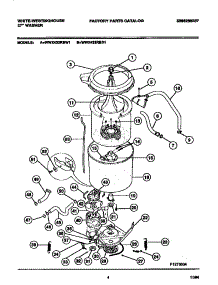 03 - Tub, Hoses, Motor parts for Frigidaire Washer WWX433RBD1 from AppliancePartsPros.com