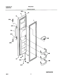03 - Freezer Door parts for White Westinghouse Refrigerator WRS23W0AQ1 from AppliancePartsPros.com